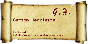 Gerzon Henrietta névjegykártya
