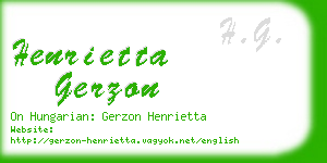 henrietta gerzon business card